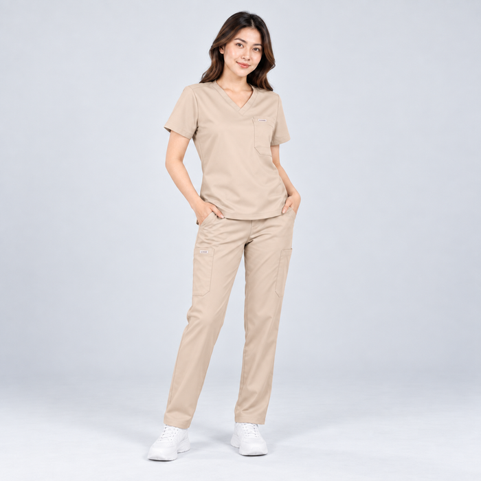 CORE+ scrub set in Soft Beige